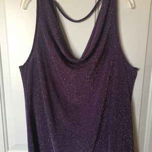 Jennifer Lopez cascading neckline tank